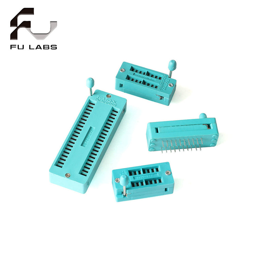 2.54 MM Green DIP Universal ZIF IC Socket Test Solder Type IC lock seat zif socket 4 16 20 28 40 P Pin