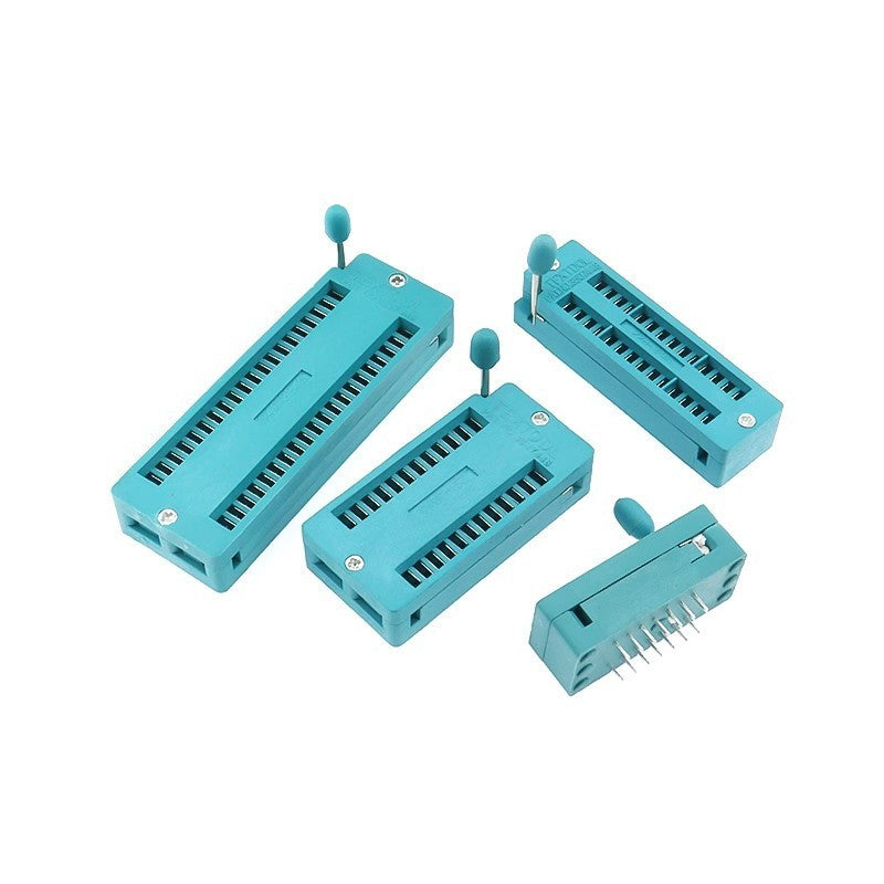 2.54 MM Green DIP Universal ZIF IC Socket Test Solder Type IC lock seat zif socket 4 16 20 28 40 P Pin