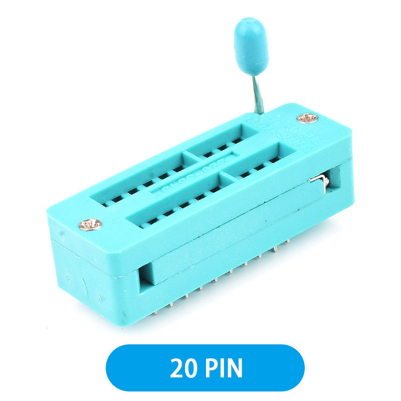 2.54 MM Green DIP Universal ZIF IC Socket Test Solder Type IC lock seat zif socket 4 16 20 28 40 P Pin