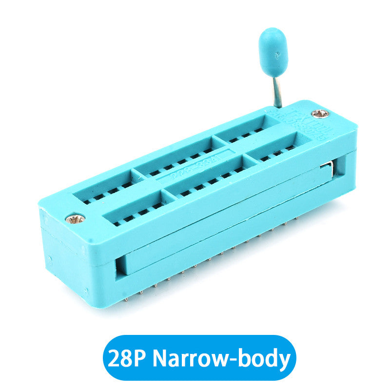 2.54 MM Green DIP Universal ZIF IC Socket Test Solder Type IC lock seat zif socket 4 16 20 28 40 P Pin