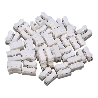 Fulabs 100pcs Self-Locking Cable Connectors 2 Pin Quick Splice Wire And Cable Connectors CH2 250V