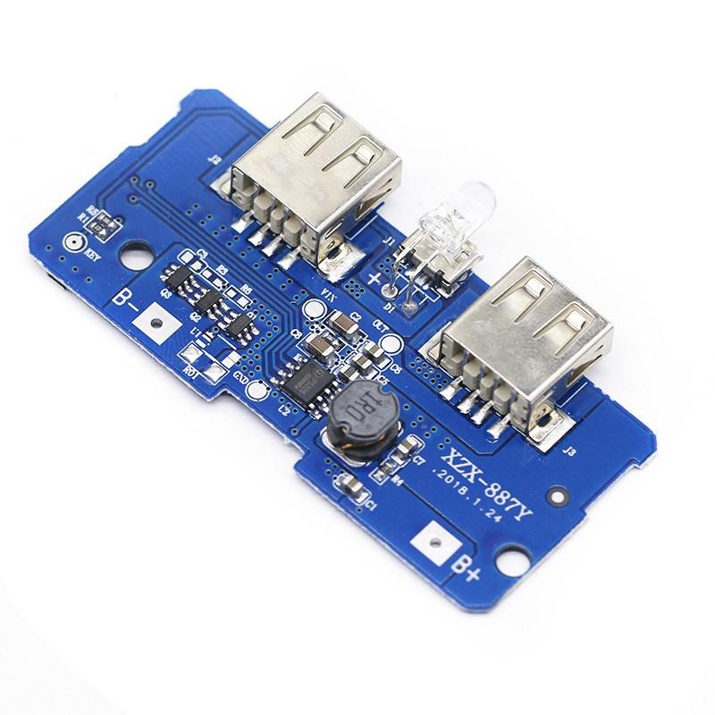 18650 Dual Micro USB 3.7V to 5V 2A Boost Mobile Power Bank DIY 18650 Lithium Battery Charger PCB Board Step Up Module With Led
