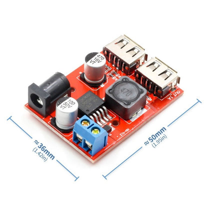 LM2596 Dual USB DC-DC 9V 12V 24V 36V to 5V 3A Step Down Buck Converter Board Car Charger Solar Power Supply Module