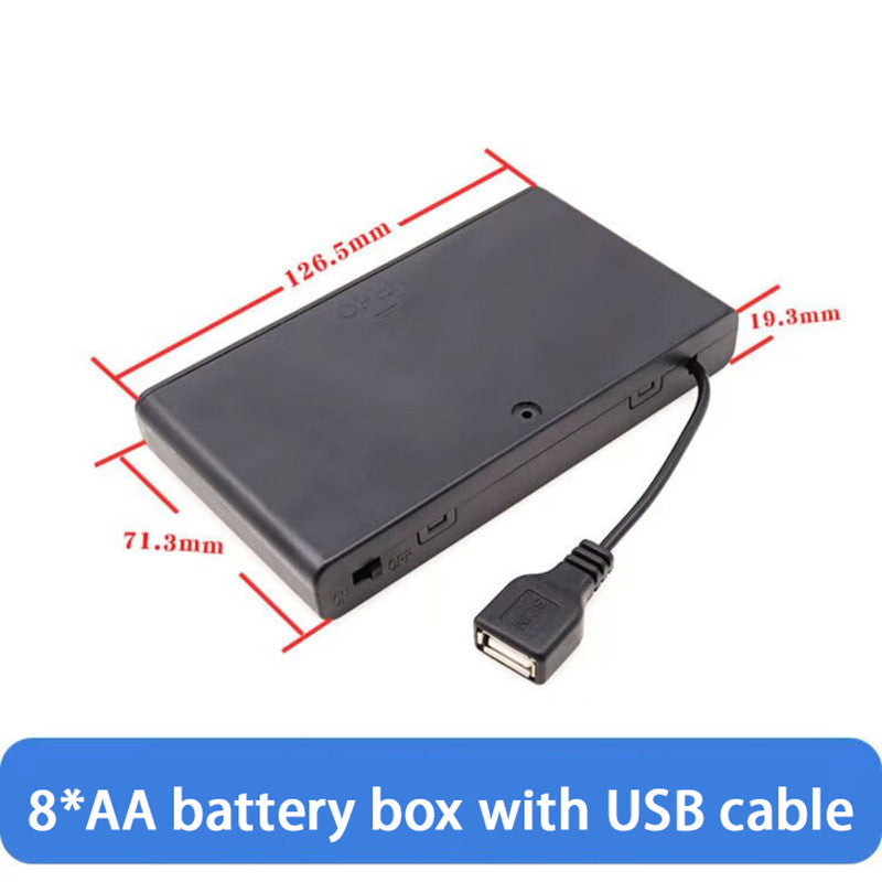 1pcs AA Slot Battery Holder Storage Box Case with USB Female Port Size 2/3/4/6/8