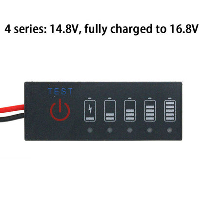 1pcs Battery Level Indicator Iron Ternary Lead-acid Capacity Display Lithium 3.7V 7.4V 11.1V 14.8V Phosphate Tester Meter 1S 2S 3S 4S