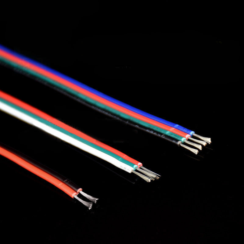 12V RGB 2P/3P/4 Cores LED Strip Extension Wire 1M