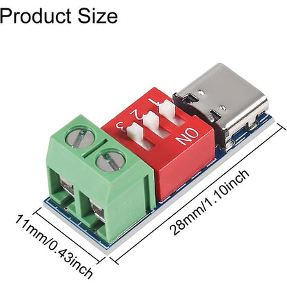 PDSink PD Decoy PD Fast Charging Test Board Adjustable Voltages 5V-20V Dial-code Adjustment Charge Connector