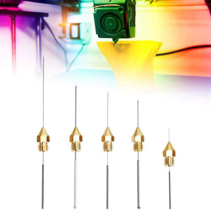 Fulabs 5Pcs Stainless Steel Cleaning Needle 0.15mm 0.25mm 0.3mm 0.35mm 0.4mm Part Drill For V6 Nozzle 3D Printers Parts