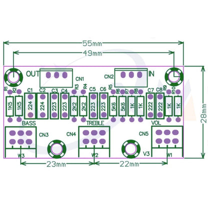 XH-M802 Amplifier Board High and Low Voltage Mixer Tone Board Volume Control Subwoofer PCB Adjustment Amplificador