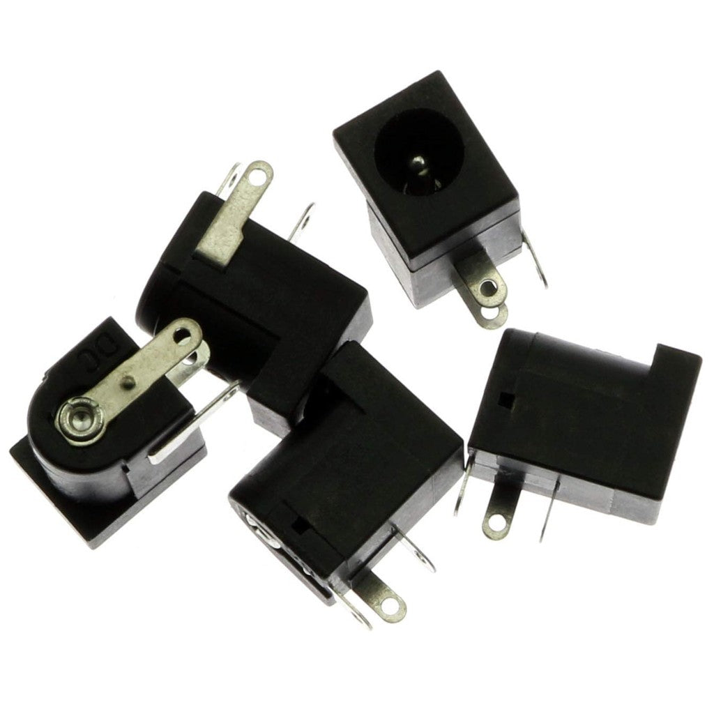 Horizontal 5.5*2.1mm/5.5*2.5mm DC female socket DC005 high temperature resistant socket iron pin/copper pin