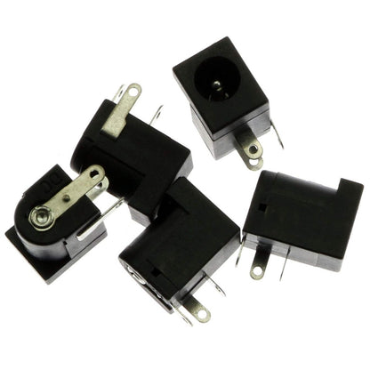 Horizontal 5.5*2.1mm/5.5*2.5mm DC female socket DC005 high temperature resistant socket iron pin/copper pin