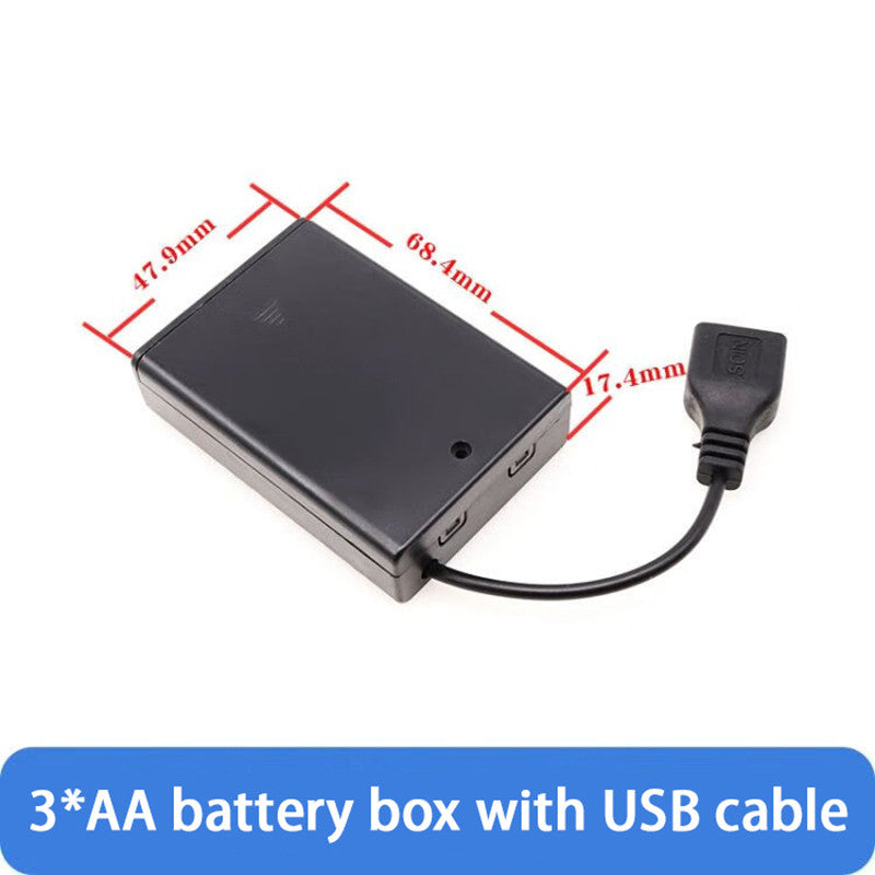 1pcs AA Slot Battery Holder Storage Box Case with USB Female Port Size 2/3/4/6/8