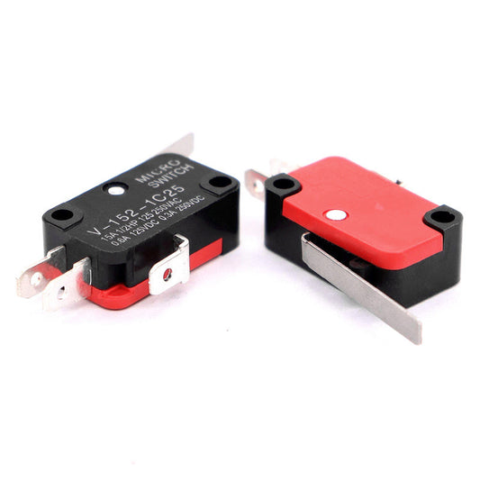 2pcs Fulabs Micro Limit Switch Snap Long Straight Hinge Lever Arm SPDT Switch 15A Spare Parts Only