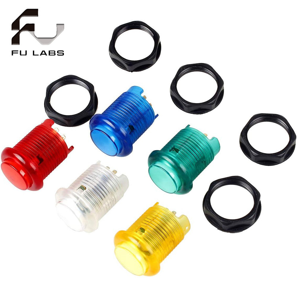 5X 30mm Arcade LED Lights Push Button Built-in Switch 5V Illuminated Buttons for Arcade Machine Games DIY Kit Parts Jamma Mame Raspberry Pi 1 2 3, 5 Colors