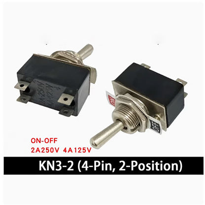 KN3 Toggle Switch 2Pos 2Pin 4Pin 6Pin 2A 250V KN3-1 KN3-2 KN3-3 Waterproof Cover