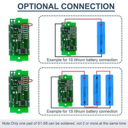 1/2/3/4/5/6/7/8S Lithium Battery Capacity Indicator Module Blue Green Display Electric Vehicle Battery Power Tester 3.7V Li-ion