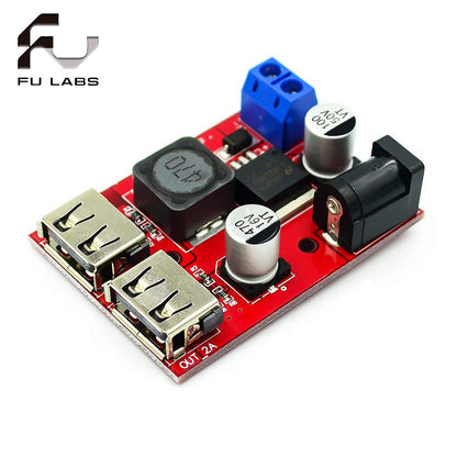 LM2596 Dual USB DC-DC 9V 12V 24V 36V to 5V 3A Step Down Buck Converter Board Car Charger Solar Power Supply Module