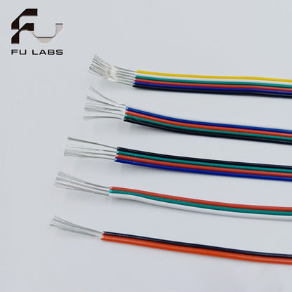 12V RGB 2P/3P/4 Cores LED Strip Extension Wire 1M