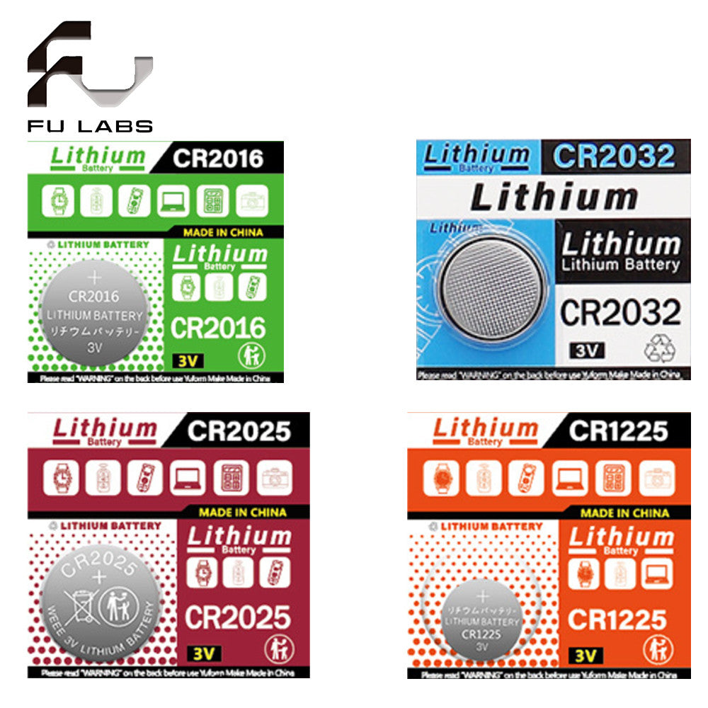 1Pcs Coin Cell Battery 12mm 20mm CR2025 CR2032 CR1225 CR2016