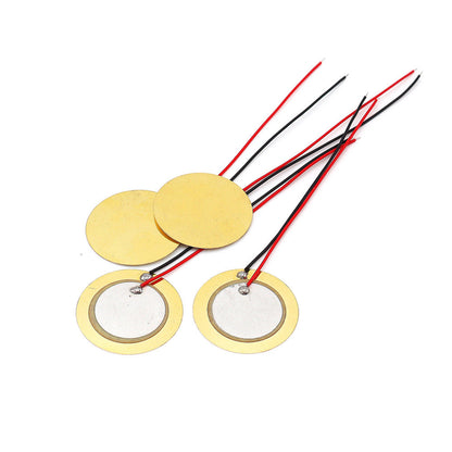 Fulabs 10Pcs Piezoelectric Piezo Ceramic Wafer Plate Element Sounder Sensor with Wire 60mm for Buzzer Loudspeaker 12/15/20/27/35/50mm