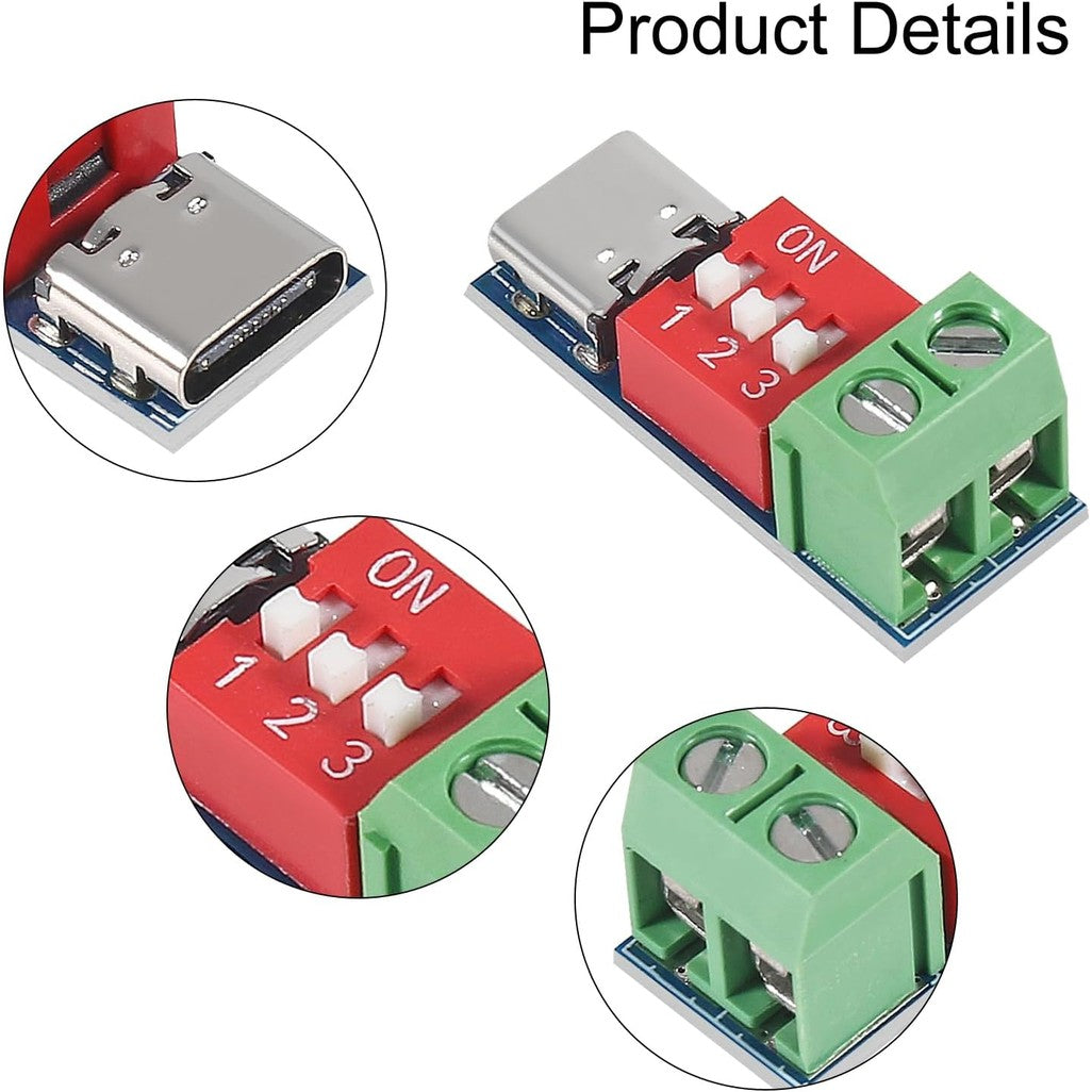 PDSink PD Decoy PD Fast Charging Test Board Adjustable Voltages 5V-20V Dial-code Adjustment Charge Connector