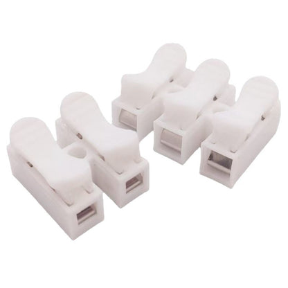 Fulabs 100pcs Self-Locking Cable Connectors 2 Pin Quick Splice Wire And Cable Connectors CH2 250V