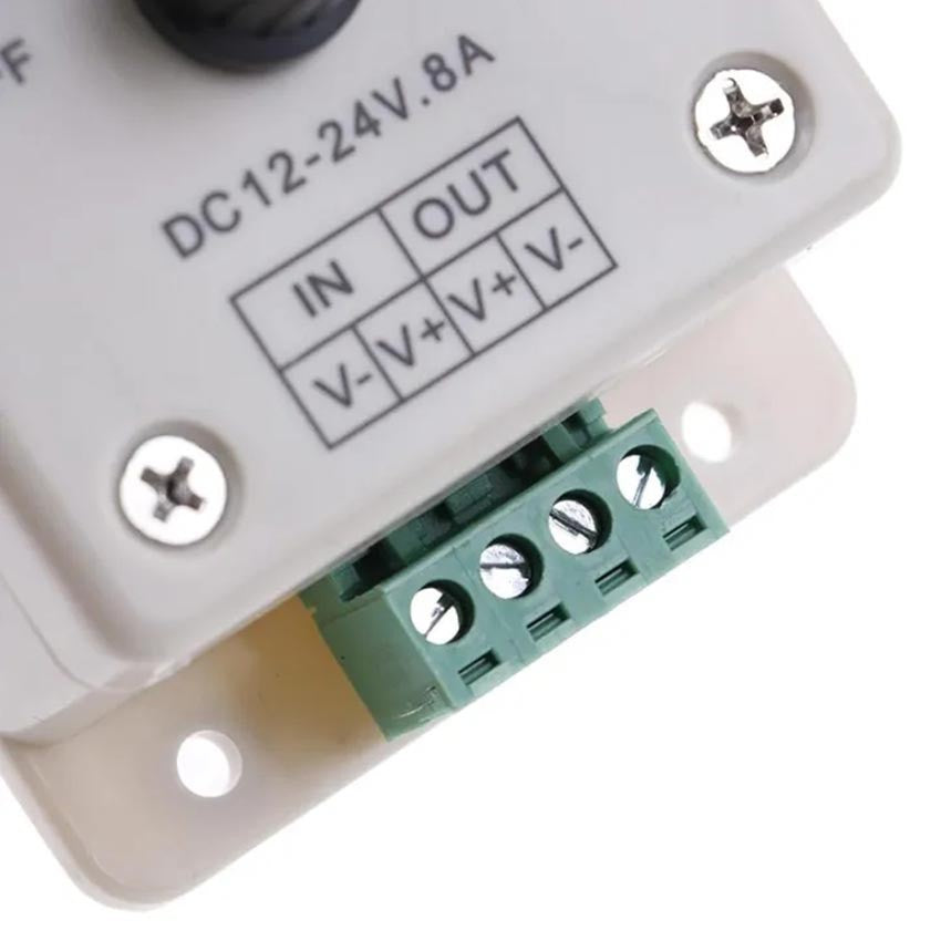 LED Dimmer Switch 12-24V 8A Adjustable Brightness Lamp Strip Driver Power Supply Controller