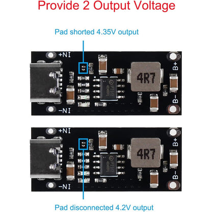 Type C USB Input High Current 3A Polymer Ternary Lithium Battery Quick Fast Charging Board IP2312 CC/CV Mode 5V To 4.2V