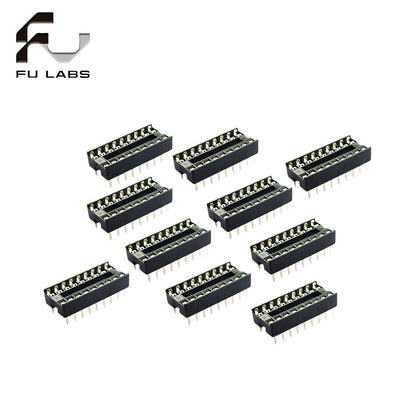 Fulabs 10pcs IC Socket Adapter  DIP-8 DIP-14 DIP-16 DIP-18