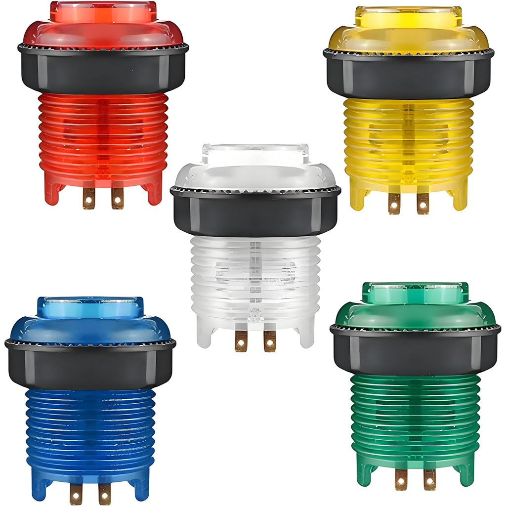 5X 30mm Arcade LED Lights Push Button Built-in Switch 5V Illuminated Buttons for Arcade Machine Games DIY Kit Parts Jamma Mame Raspberry Pi 1 2 3, 5 Colors