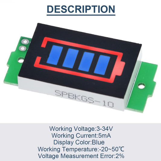 1/2/3/4/5/6/7/8S Lithium Battery Capacity Indicator Module Blue Green Display Electric Vehicle Battery Power Tester 3.7V Li-ion