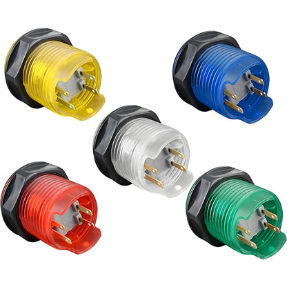 5X 30mm Arcade LED Lights Push Button Built-in Switch 5V Illuminated Buttons for Arcade Machine Games DIY Kit Parts Jamma Mame Raspberry Pi 1 2 3, 5 Colors