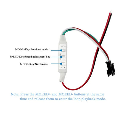 Fulabs SP002E LED RGB Controller 600 Pixels Dimmer mini 3 Key Controller DC5-24V USB 5V for WS2811 WS2812B Addressable Magic Color Light Bar String led Pixel Controller