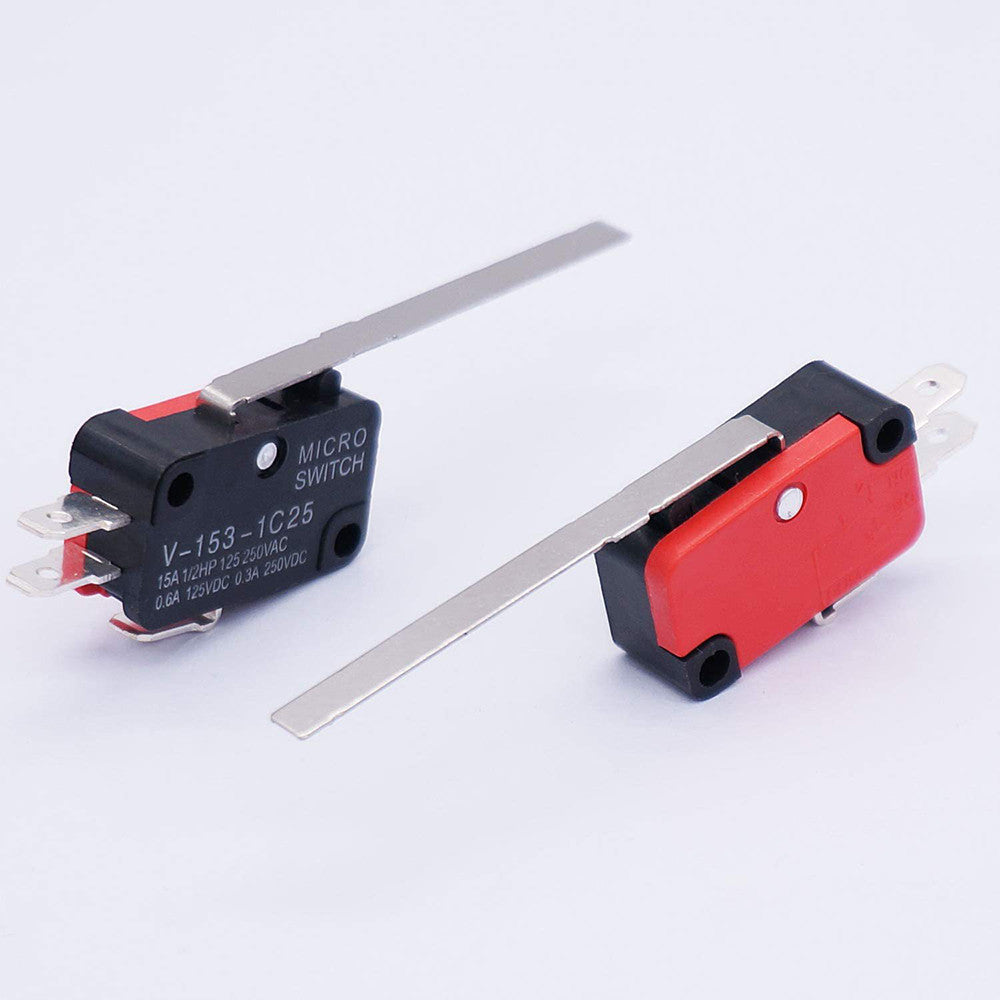 2pcs Fulabs Micro Limit Switch Snap Long Straight Hinge Lever Arm SPDT Switch 15A Spare Parts Only