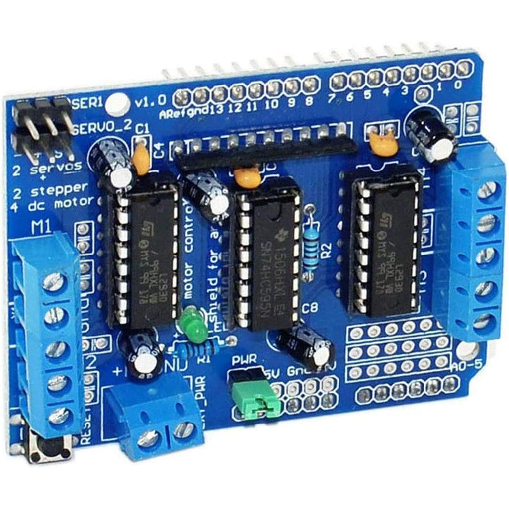 L293D DC Motor Drive - Stepper Motor Control Shield Module Expansion Board Fit for Arduino UNO/Duemilanove/Raspberry Pi/Computer/Arduino Mega 2560