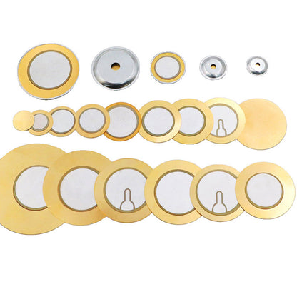 Fulabs 10Pcs Piezoelectric Piezo Ceramic Wafer Plate Element Sounder Sensor with Wire 60mm for Buzzer Loudspeaker 12/15/20/27/35/50mm