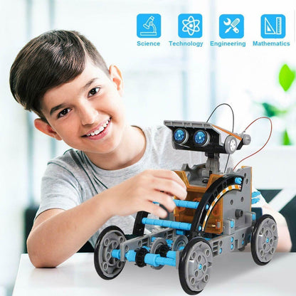 1pcs Solar Robot Kit Science Toy Solar Building Kit Diy Assembly Robotic 13 In 1