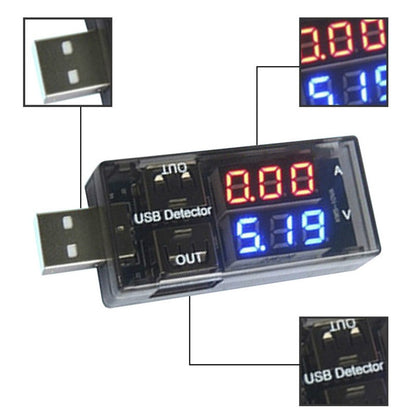 USB current and voltage detector tester USB meter voltage meter tester double table display battery voltage monitor