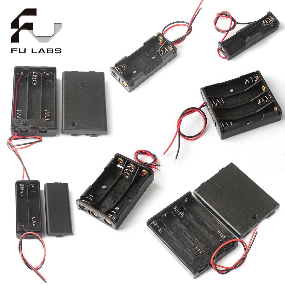 AAA Size 1/2/3/4 Slot Battery Holder Storage Box Case with Wire Lead