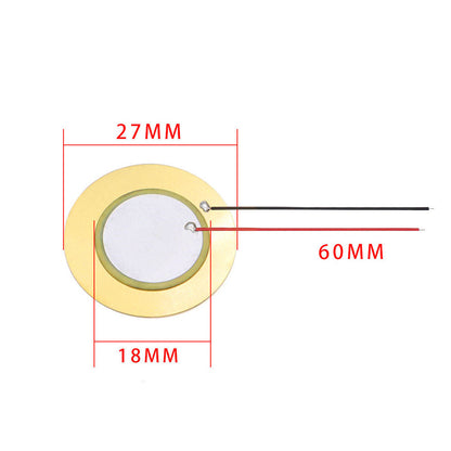 Fulabs 10Pcs Piezoelectric Piezo Ceramic Wafer Plate Element Sounder Sensor with Wire 60mm for Buzzer Loudspeaker 12/15/20/27/35/50mm