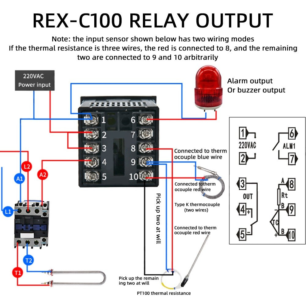 Digital Rex-C100 Lcd Pid Temperature Controller Set Ssr K Type Thermocouple