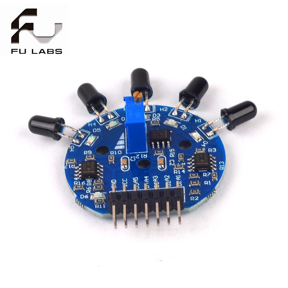 Fulabs 5 Way Flame Sensor Module 5 Road Digital Analog Signal Dual Output Fire Detection Sensor Module for arduino DIY Kit