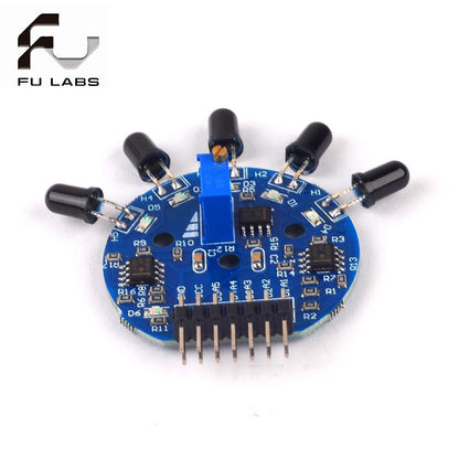 Fulabs 5 Way Flame Sensor Module 5 Road Digital Analog Signal Dual Output Fire Detection Sensor Module for arduino DIY Kit