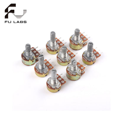5pcs WH148 Linear Potentiometer 15mm Shaft With Nuts And Washers 3pin B5K B10K B20K B50K B100K B250K B500K B1M