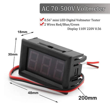 110V-220V-380V Digital Voltmeter AC 70V to 500V 0.56 inch LED Digital Panel Meter Voltage tester RED/GREEN/BLUE monitor
