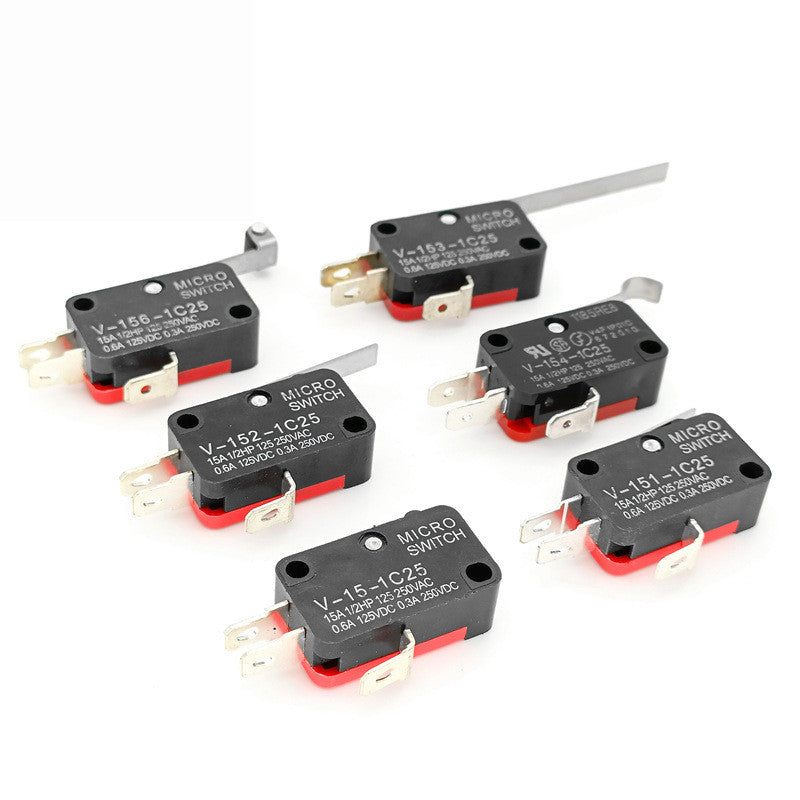 2pcs Fulabs Micro Limit Switch Snap Long Straight Hinge Lever Arm SPDT Switch 15A Spare Parts Only