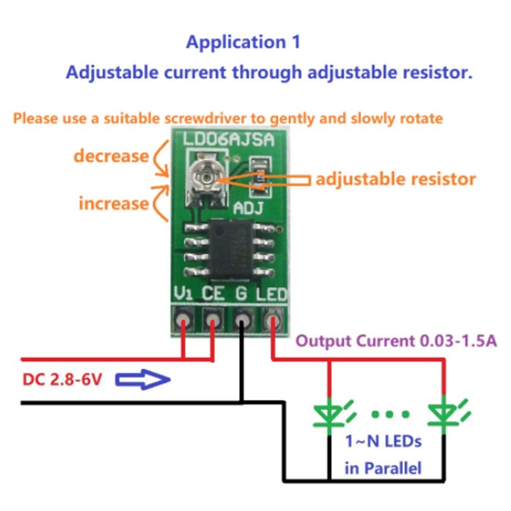 30-1500MA Adjustable Constant Current LED Driver DC 3.3V 3.7V 4.2V 5V PWM Control Board Buck Power module
