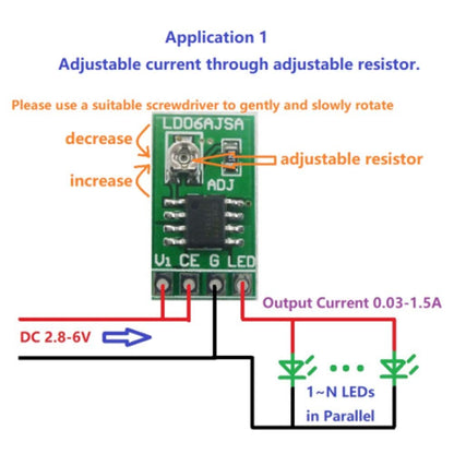 30-1500MA Adjustable Constant Current LED Driver DC 3.3V 3.7V 4.2V 5V PWM Control Board Buck Power module