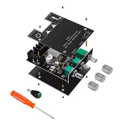 1pcs ZK-502MT Bluetooth 5.0 Subwoofer Amplifier Board Stereo AUX Bass Treble Amplifier 2*50W 12V 24V