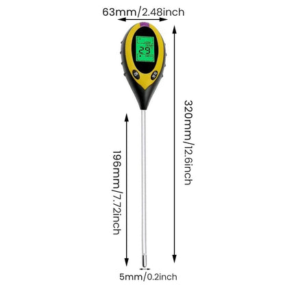 Fulabs Soil pH Tester Digital Multifunction Tester PH Light Moisture Acidity Moisture Meter Plant Soil Tester Kit 4 In 1